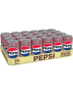 24 stk Pepsi Cream Soda Flavour 355 ml - Helt Brett (Sukkerfri)