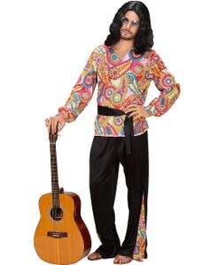 Hippie Kostyme til Mann med Skjorte, Slengbukse og Belte