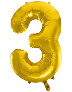 Tallet 3 - Gullfarget JUMBO Folieballong 86 cm