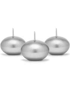 50 stk Sølvfarget Flytende Stearinlys 4 cm