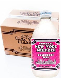 12 stk Original New York Seltzer Raspberry Soda - Brus med Bringebærsmak - Hel Eske 3,55 liter (USA)