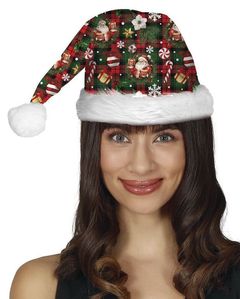 Grønn Nisselue med Julemotiver