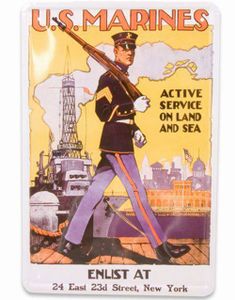 U.S Marines - 30x20 cm Metallskilt