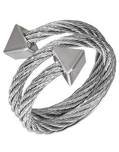 Bellevue - Sølvfarget Ring i Tvinnet Stål