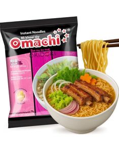 OMACHI Instant Noodles Rib Soup Style - Potetnudler med Svineribbesmak 79 gram (Vietnam)
