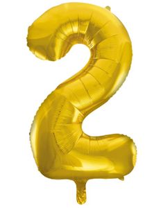 Tallet 2 - Gullfarget JUMBO Folieballong 86 cm