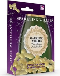 Eske med Sparkling Willies - Penisformet Vingummi med Sprudlende Vinsmak 120 gram