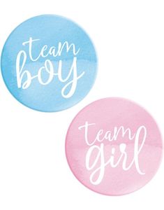 10 stk Team Girl/Team Boy Gender Reveal Button