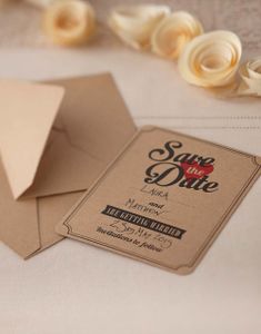 Save the Date - 10 Invitasjoner til Bryllup - Vintage Journey