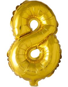 Tallet 8 - Gullfarget 35 cm Folieballong
