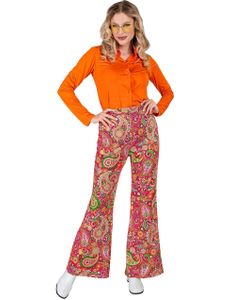 Rosa Blomstrete Hippie Kostymebukse til Herre