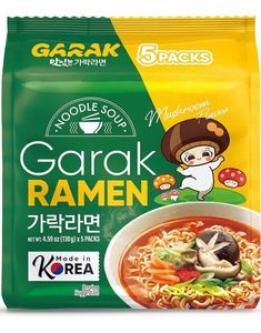 5 stk GARAK Mushroom Flavor Ramen - Hel Pakke 5x130 gram (Korea Import)