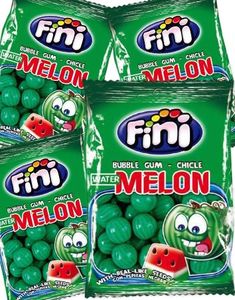 12 stk Poser med Fini Fizzy Watermelon / Fini Vannmelon Tyggegummi - Hel Eske 960 gram