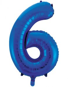 Tallet 6 - Royal Blå JUMBO Folieballong 86 cm