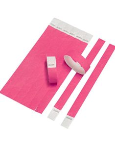 1000 stk Nummererte Tyvek Festivalarmbånd / Entrearmbånd - Rosa