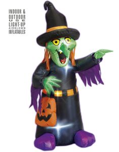 Oppblåsbar Heks med LED Lys 122 cm