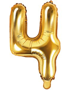 Tallet 4 - Gullfarget 35 cm Folieballong