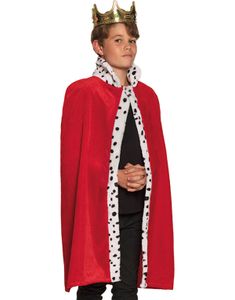 Rød Kongelig Kappe til Barn 90 cm