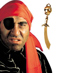 Pirat Øyelapp og Clip-on Øredobb med Sverd