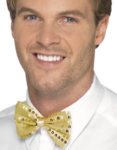 Gullfarget Sløyfe med Glitrende Paljetter