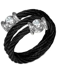 Miami - Svart Ring i Tvinnet Stål