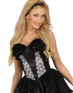 Korsett m/Blonder & Rysjer - Svart