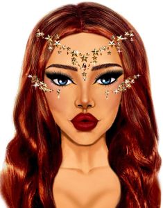 Gullfarget Stjerne Ansiktsstener / Smykker