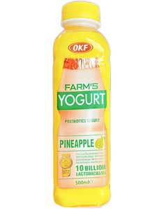 OKF Farm's Yogurt Pineapple - Drikkeyoghurt med Ananassmak 350 ml (Korea)