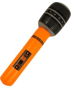 Oppblåsbar Neon Orange Mikrofon 40 cm