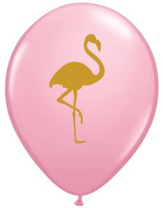 25 stk Rosa Ballonger med Flamingo Motiv 28 cm