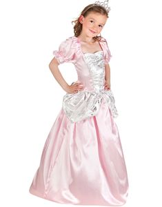 Rosa og Hvitt Prinsessekostyme til Barn