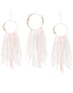 Sett med 3 Hvite/Rosa Drømmefangere