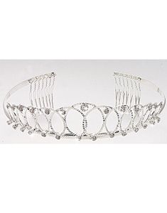 Glitrende Diadem m/Stener - Sølvfarget