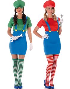 Mario og Luigi Inspirert Parkostyme Dame