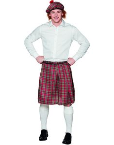 Tartan Mønstret Rødt Kilt