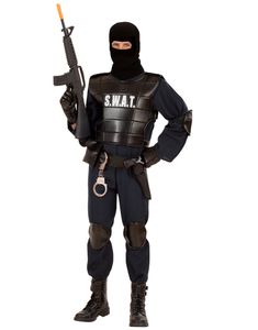 Komplett Svart SWAT Herrekostyme 