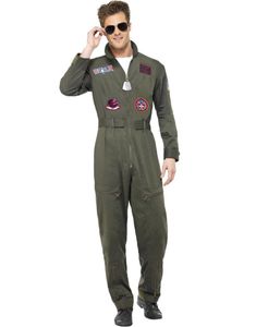 Lisensiert Top Gun Deluxe Pilotkostyme
