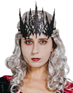 Svart Glitrende Dragon Dronningkrone