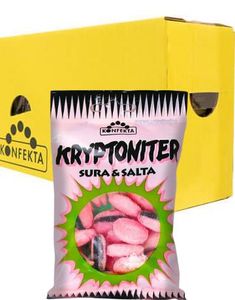 20 stk Sure og Salte Kryptoniter med Lakrispulver-Kjerne - Hel Eske