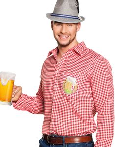 Rød og Hvit Rutete Oktoberfest Kostymeskjorte