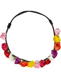 Pent Hodebånd med Blomster i Forskjellige Farger