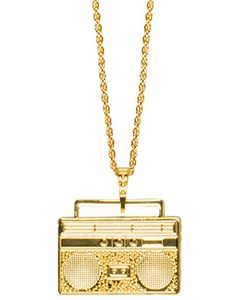 Gullfarget Ghettoblaster Kostymesmykke