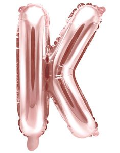 Bokstaven K - Rosegullfarget 35 cm Folieballong