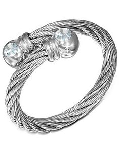 Milano - Sølvfarget Ring i Tvinnet Stål