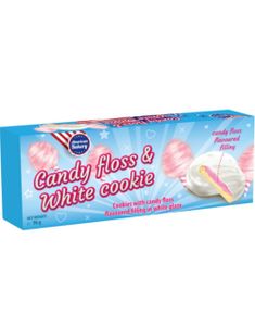 AB Candyfloss & White Cookie - Kjeks Dekket i Glasur og Sukkerspinnfyll 96 gram