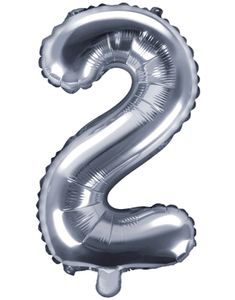 Tallet 2 - Sølvfarget 35 cm Folieballong