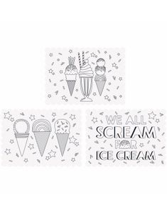 6 stk Fargelegg Selv Iskrem Papir Bordbrikker