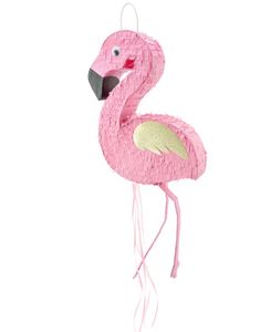 Rosa Flamingo Pull Pinata med Hengende Bein 55x25cm