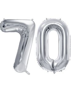 70 år ballonger - 35 cm sølv