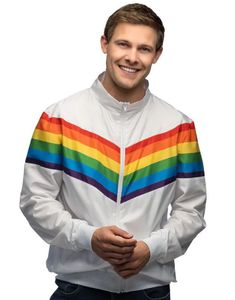 Retro Treningsjakke med Regnbuestriper til Herre